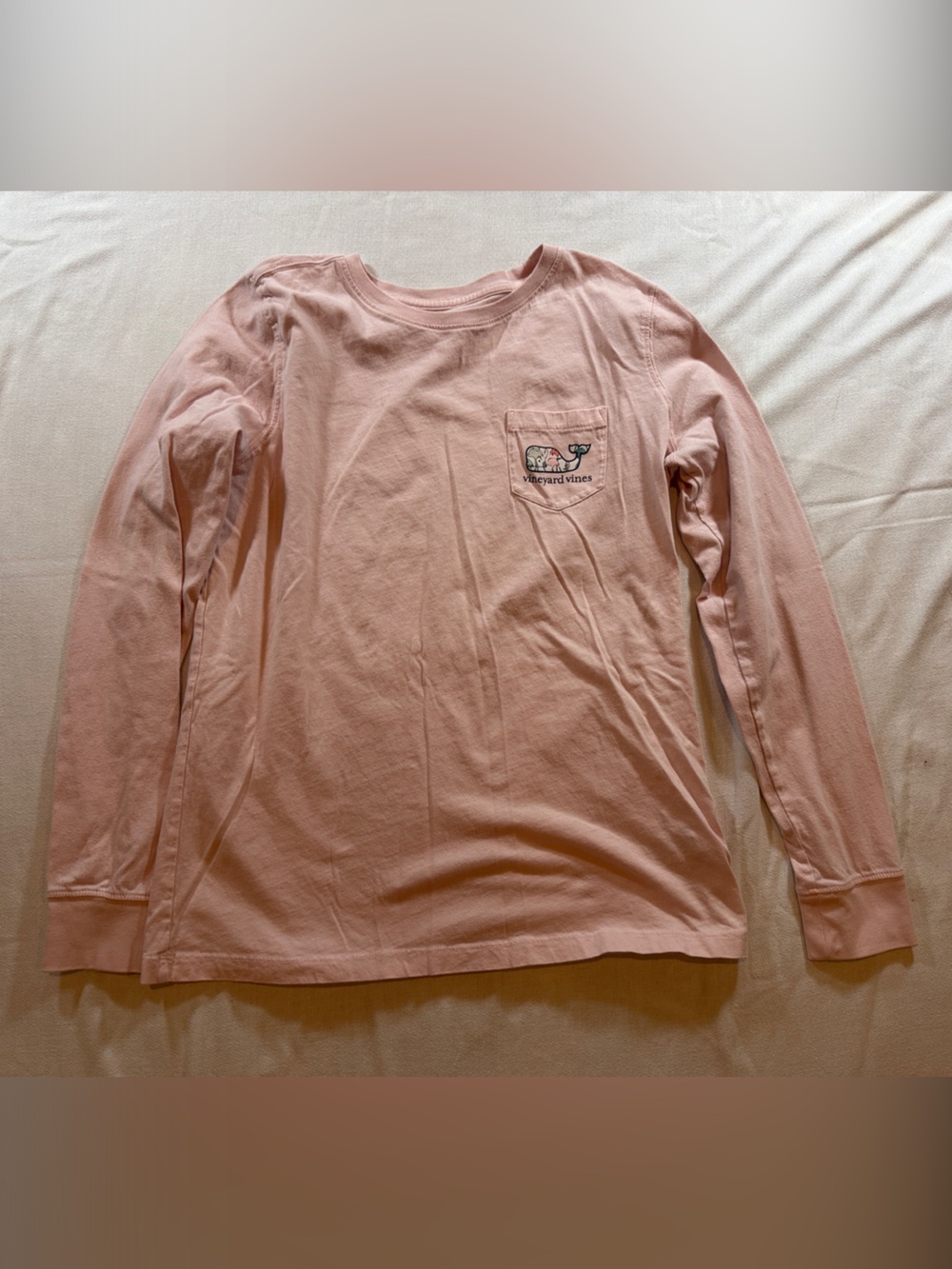 Vineyard Vines Women's Long Sleeve Pocket Tee in Dusty Pink